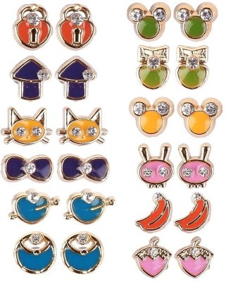 JIMMY STORE Stone shaped Studs for women and Girls Alloy Stud Earring