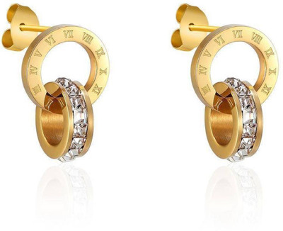 DESTINY JEWEL'S Silver Plated Stainless Steel CZ Stone with Iconic Star Frame Decor Earrings Cubic Zirconia Metal Stud Earring