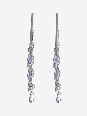 Kushal's Fashion Jewellery White Rhodium Party Drop Earring Zircon Copper Drops & Danglers
