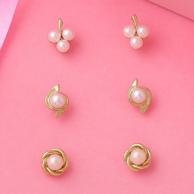 Estele Combo Earring Pearl Alloy Stud Earring