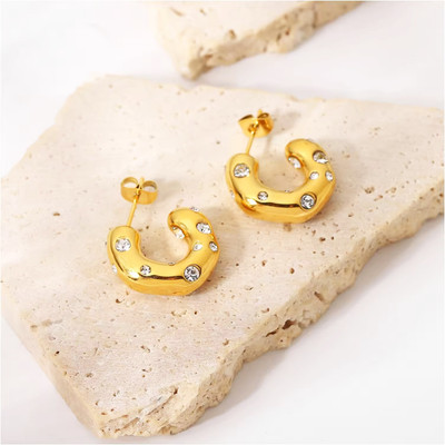 Dressberry Earrings for girls women korean stylish Studs golden ear rings Anti Tarnish Alloy, Metal, Stainless Steel Plug Earring, Stud Earring, Drops & Danglers, Hoop Earring, Earring Set