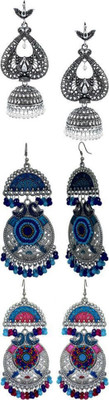 alysa Combo Pack of 3, Jhumka/Jhumki Earrings for Women & Girls Alloy Jhumki Earring
