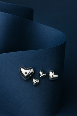 Mini Bits & Crafts Bold Heart Shine Earrings Set Alloy Drops & Danglers