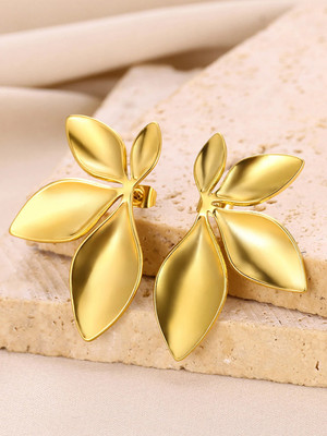 VAGHBHATT Gold-Plated Floral Shaped Studs Alloy Drops & Danglers