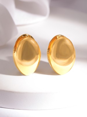 Rubans Voguish Rubans Voguish Gold-Plated Oval Studs Earrings Brass Stud Earring