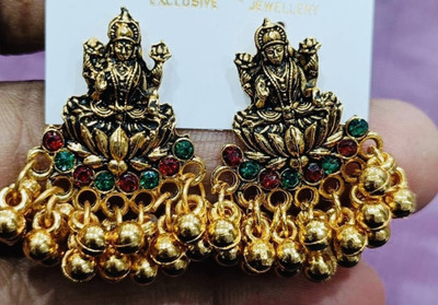 SAKETHAM Golden Love simphony Alloy Jhumki Earring