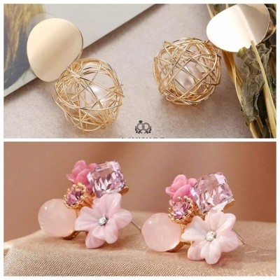 FFSTYLE NEW FASHIONABLE KOREAN EARRINGS FOR WOMEN AND GIRLS Alloy Clip-on Earring