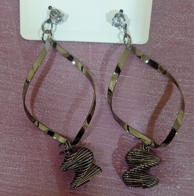 Ali fashions Metallic Spiral Mesh Alloy Drops & Danglers