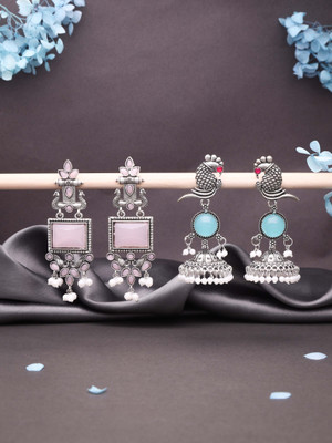 Vedda Drop Earrings for Women & Girls Pearl Design with Brass Metal Brass Drops & Danglers