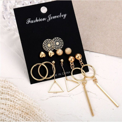 Ruhi Collection Korean Stylish Titanium Plated Unique Drop, Tiny and Studs Set Combo Earring Cubic Zirconia Alloy Drops & Danglers, Stud Earring, Plug Earring