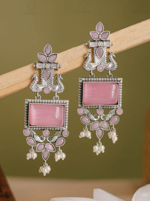 DANGAR ENTERPRISE Long Dangler Earrings Silver Oxidized Earrings Ethnic Wear Earrings Alloy Drops & Danglers