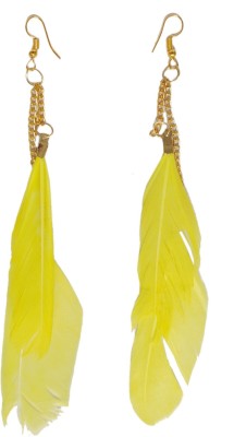 FashMade FK-Yellow Tribal Feather Alloy Drops & Danglers