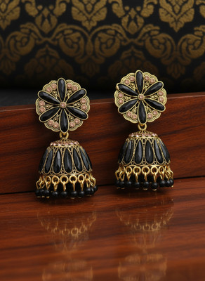 Friendia Enterprise BLACK OXIDISED EARRINGS Alloy Jhumki Earring