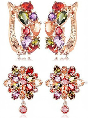 YouBella Stylish Fancy Party Wear Jewellery Alloy Earring Set