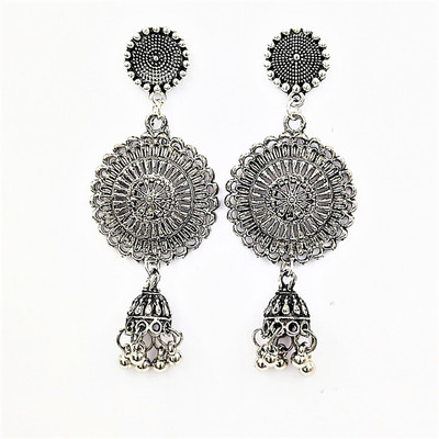 Lukello Silver-Plated Brass Earrings Brass Jhumki Earring