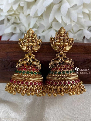 CFJ South Indian Laxmi Design Alloy Jhumki Earring