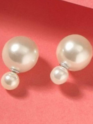 ANOUK Double Sided Pearl Stud Earring Pearl Brass Stud Earring