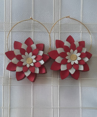 Kaladhara Handcrafted Enthralling Earrings Leather Hoop Earring