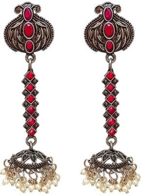 Muccasacra Silvereplica Alloy Afghani Kundan Stone Agate Alloy, Stone Stud Earring