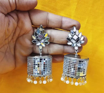 Minkiya Oxidized Earing's with Chand Bali Style Alloy Chandbali Earring, Drops & Danglers, Jhumki Earring, Tassel Earring