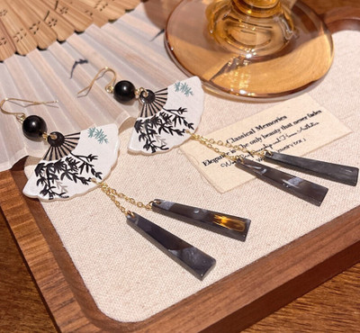 AKISON JEWELS Long Tassel Korean Earrings For Women Girls Trendy Western Fashion Beads Alloy Earring Set, Drops & Danglers, Tassel Earring