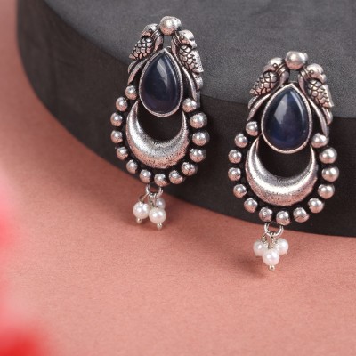 sunhari jewels OX Blue Black Birds Design Alloy Earring Set