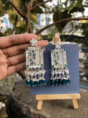 Dressberry Pack of 1 Gold Earring for Women & Girls Diamond Brass Drops & Danglers