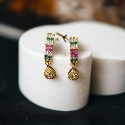 MSN Stylish stone ear ring Beads Brass Plug Earring