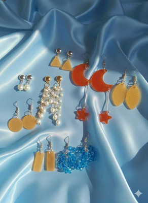 kalakarihand Trendy Handmade Resin & Pearl Earrings Combo Set(Set of 8 Pairs) Pearl Alloy Drops & Danglers