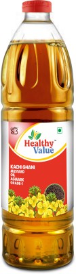 healthy value Kachi Ghani(Sarso oil)1 Ltr Mustard Oil PET Bottle(910 ml)
