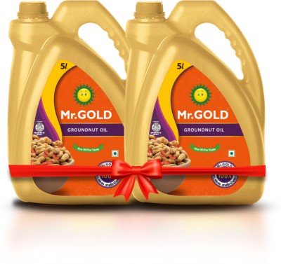 Mr.Gold Mr. Gold Groundnut oil Can, 5L Set of 2 – Total 10 L Groundnut Oil Can(2 x 5 L)