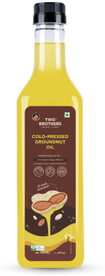 Two Brothers Organic Farms Wood Pressed Single Filtered Peanut Groundnut Oil Plastic Bottle(1 L)