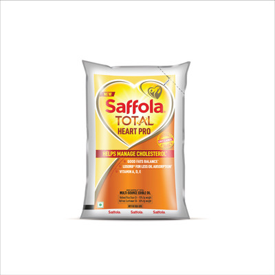 Saffola Total | Heart Pro | Power of 6 | Helps manage Cholesterol Sunflower Blended Oil Pouch(1 L)