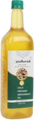 Madhavish Pure Cold Pressed Groundnut(Peanut Oil) Oil (Preservative free) Groundnut Oil PET Bottle(1 L)