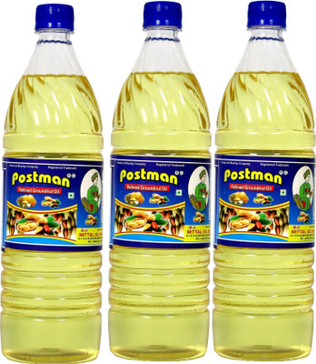 Postman Pure & Light Refined Groundnut Oil PET Bottle(3 x 1 L)