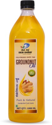 DESI DHINSI Cold Pressured Edible Pure Groundnut Oil for Cooking & Personal Care Groundnut Oil Plastic Bottle(1000 ml)