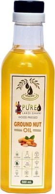 Pure Lakdi Ghani Moongphali ka Tel | Chemical Free & Pesticides Free | Double Filtered Groundnut Oil Glass Bottle(500 ml)