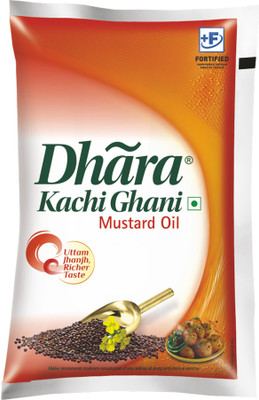 DHARA Kachi Ghani Mustard Oil Pouch(1 L)