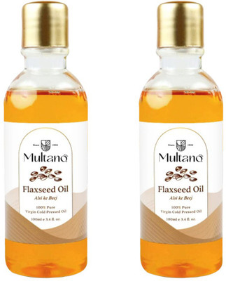 Multano Pro Cold Pressed Flaxseed Oil Pure Undiluted Edible Flaxseed Oil (100ml Pack of 2) Flaxseed Oil PET Bottle(2 x 100 ml)