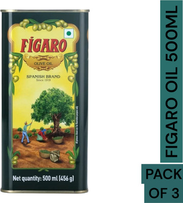 FIGARO OIL TIN BOTTLE 500ML PACK OF 3 Olive Oil Tin(3 x 500 ml)