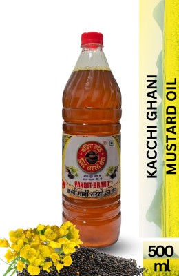 Pandit Brand Kachi Ghani Natural Pure Mustard Oil Plastic Bottle(500 ml)