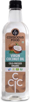 Conscious Food Organic Cold Pressed Virgin Coconut Oil 500ml | Good for Skin and Hair care Coconut Oil PET Bottle(500 ml)