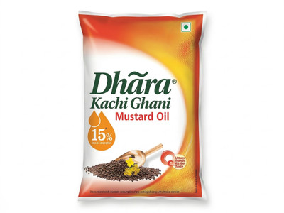 DHARA Kachi Ghani Mustard Oil Pouch(1 L)