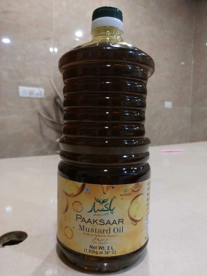 PAAKSAAR Pure & Premium Organic Mustard Oil for Cooking Food For Healthy Heart Mustard Oil Plastic Bottle(2 L)