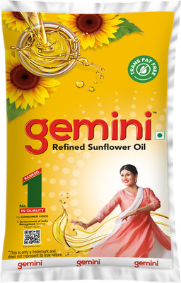 Gemini Refined Sunflower Oil Pouch(840 g)