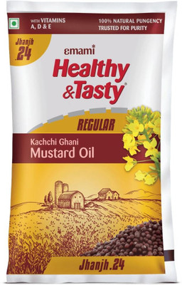 EMAMI Healthy & Tasty Kachchi Ghani Mustard Oil Pouch(825 g)