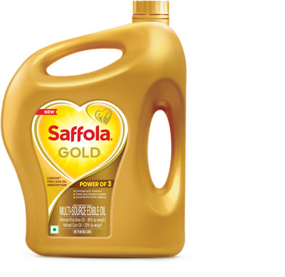 Saffola Gold Corn & Rice Bran refined oil | For heart healthy and delicious cooking Blended Oil Jar(1.82 kg)