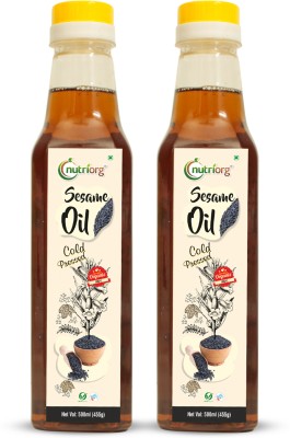 Nutriorg Organic Black Sesame Oil Combo (Pack of 2) Sesame Oil Glass Bottle(2 x 500 ml)