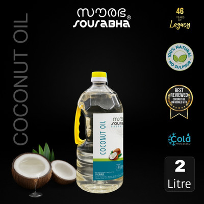 Sourabha Kerala Pure coconut OIl for hair care skincare and cooking. Coconut Oil PET Bottle(2000 ml)