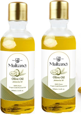 Multano Pro Cold Pressed Olive Oil Jaitoon ka Tel Pure Virgin Oil 100ml Pack of 2 Olive Oil Plastic Bottle(2 x 100 ml)